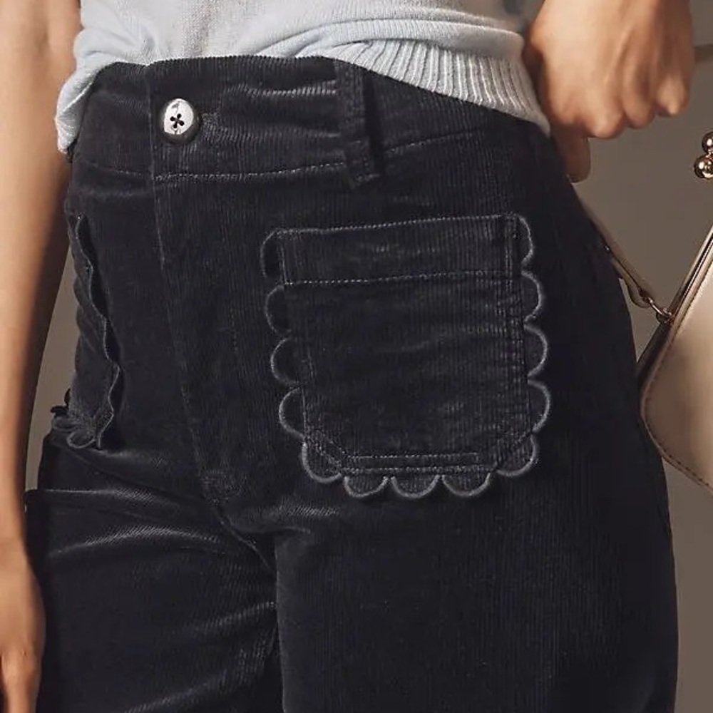 The Colette Scallop Pocket Corduroy Crop
Wide-Leg Pants by Maeve Sz 34 - Picture 3 of 4